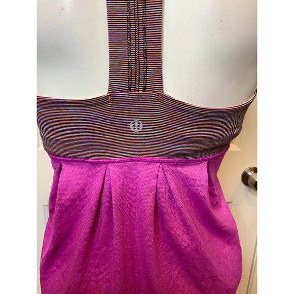 Lululemon Power Dance Babydoll Light Purple Microstripe Racerback Tank Size 6 - Picture 5 of 5